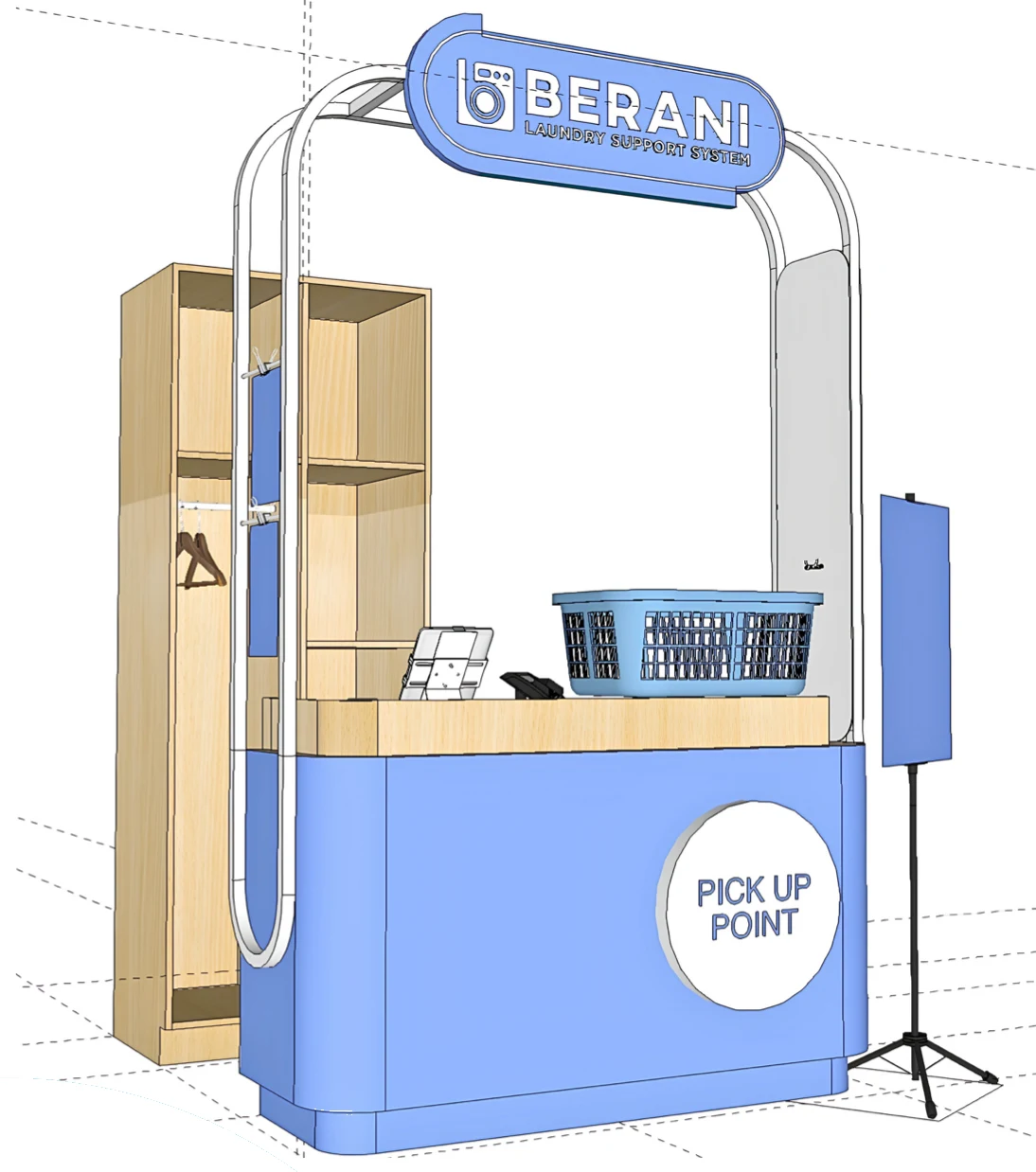 Konsep desain drop-off point Cloud Laundry by BERANI