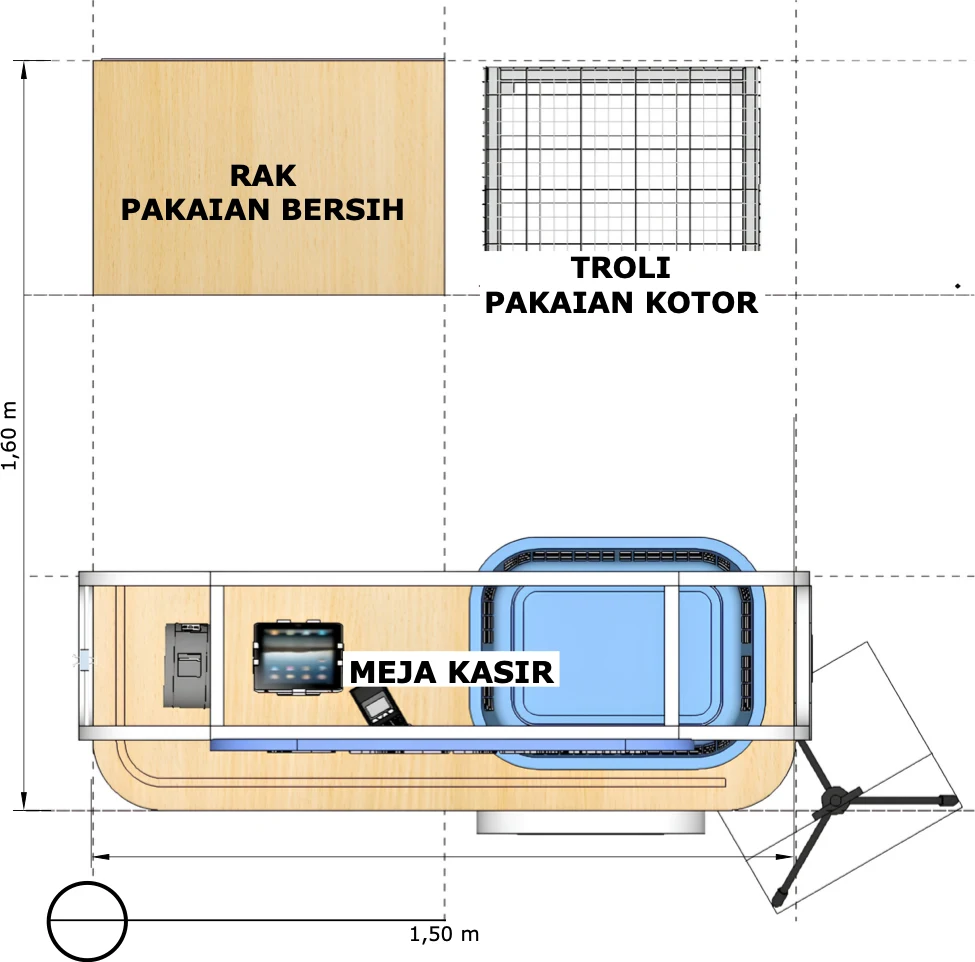 Denah tata letak drop-off point